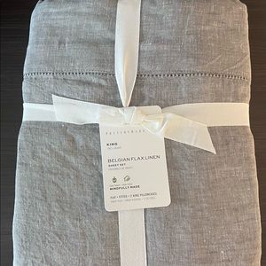 Pottery Barn Belgian Flax Linen King Sheet Set